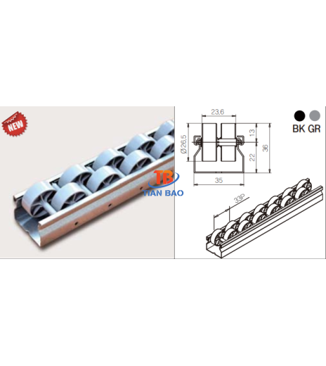 Thanh trượt con lăn PL-3554GR