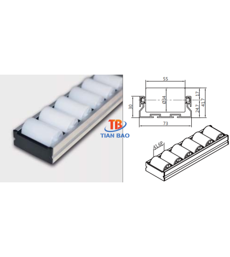 Thanh trượt con lăn PL-7324WH