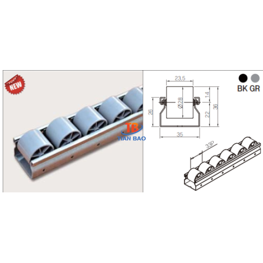Thanh trượt con lăn PL-3514GR