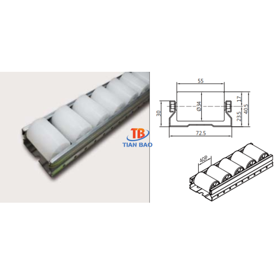 Thanh trượt con lăn PL-7314WH